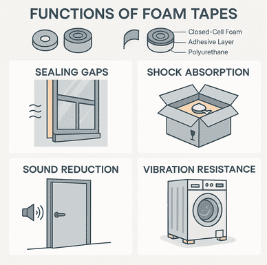 Foam Tape Protects, Absorbs Vibration, And Reduces Noise In Everyday Applications- HOW?
