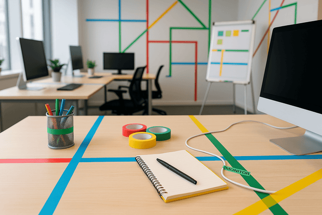 Smart Uses of Coloured Masking Tape in Offices & Workspaces