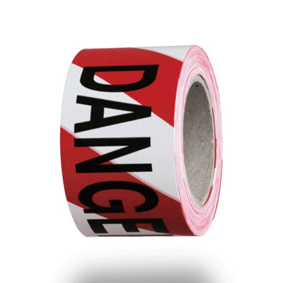 Danger’ Printed Barricade Tape- Red/White 75mm x 100m
