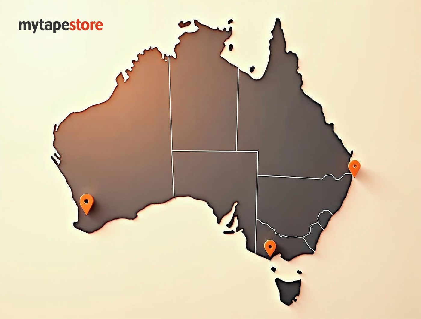 Map of Australia showing our nationwide delivery coverage